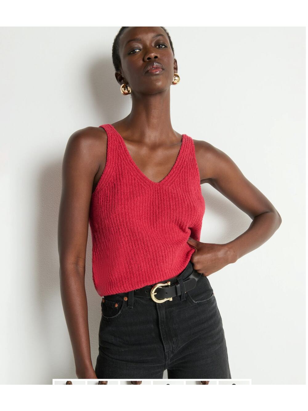 NWT National Los angeles Cece Sweater Tank Red Sz L